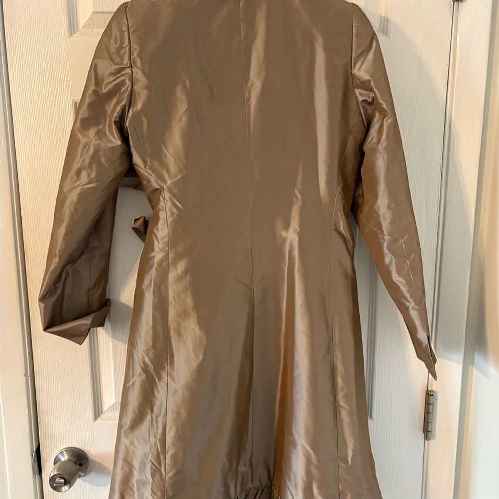 Paule Vasseur Coquette Ruffle Trench Coat Balletcore Satin Wrap Jacket - Picture 7 of 9